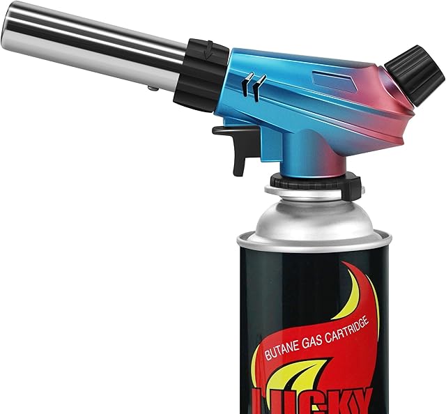 WANBRO Kitchen Blow Torch Head, Powerful 2500°F Adjustable Jet Flame, Butane Gas Lighter for Food Cooking, Creme Brulee, Soldering & Welding (Gas Canister NOT Included)