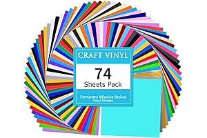 Lya Vinyl 74 Pack Permanent Vinyl for Cricut - Self Adhesive Vinyl...