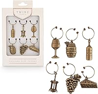 Vista 7 de Twine Dijes de vino y marcadores de bebidas para copas de vino, 6