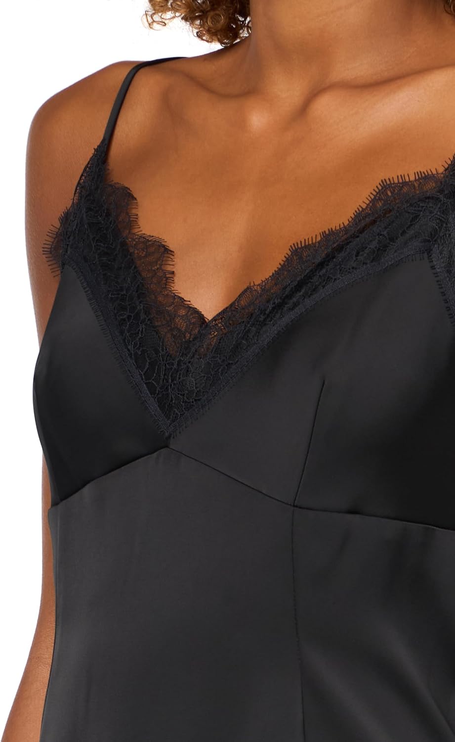 kate spade new york Women's Satin Slip Dress With Lace Trim