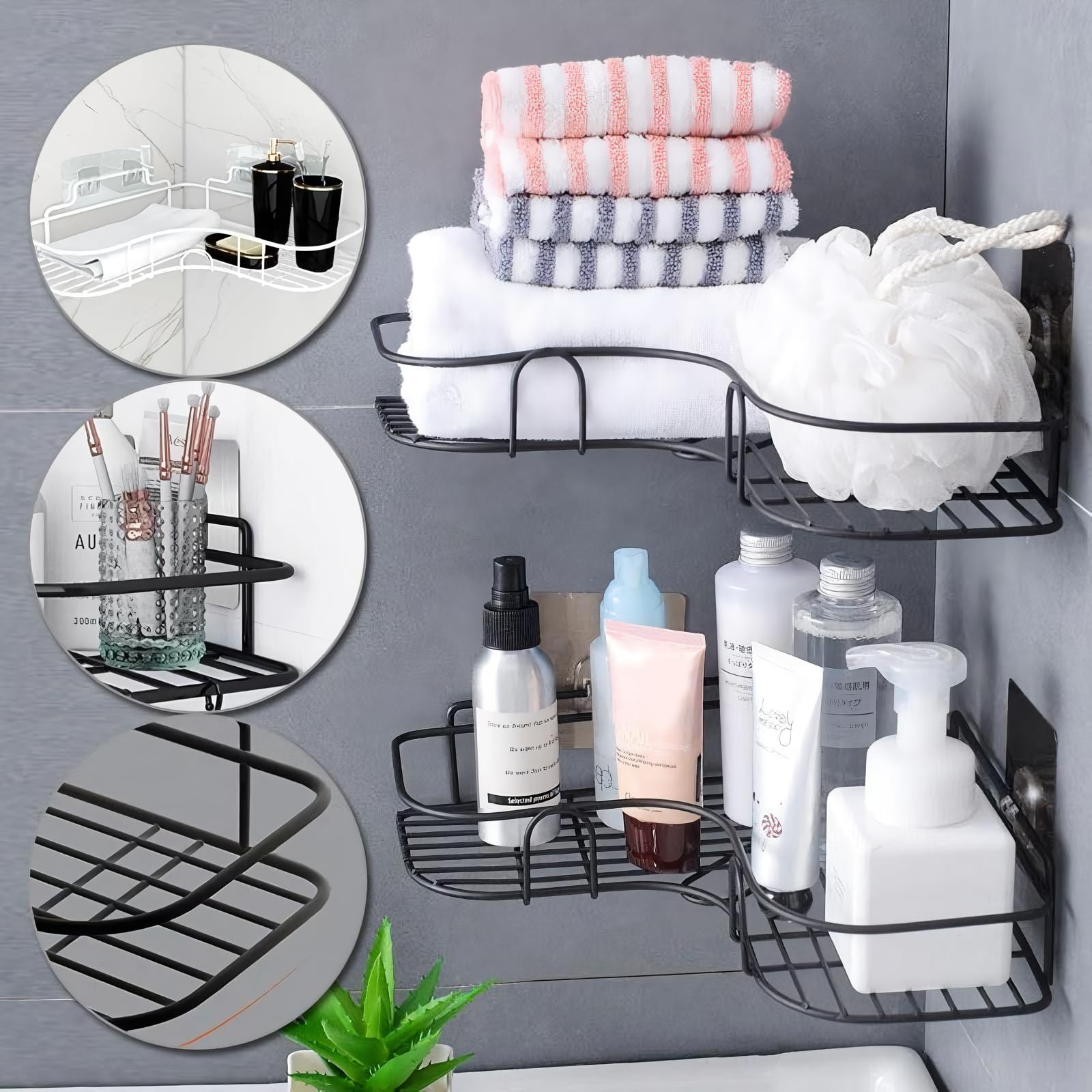 FERIO Metal Multi-Purpose Wall Mount Floating Shelf Wall Mounted Storage Shelves for Kitchen, Bathroom, Bedroom, Office (Pack of 2, Black) (B0CRB5GN4F) Amazon Price History, Amazon Price Tracker