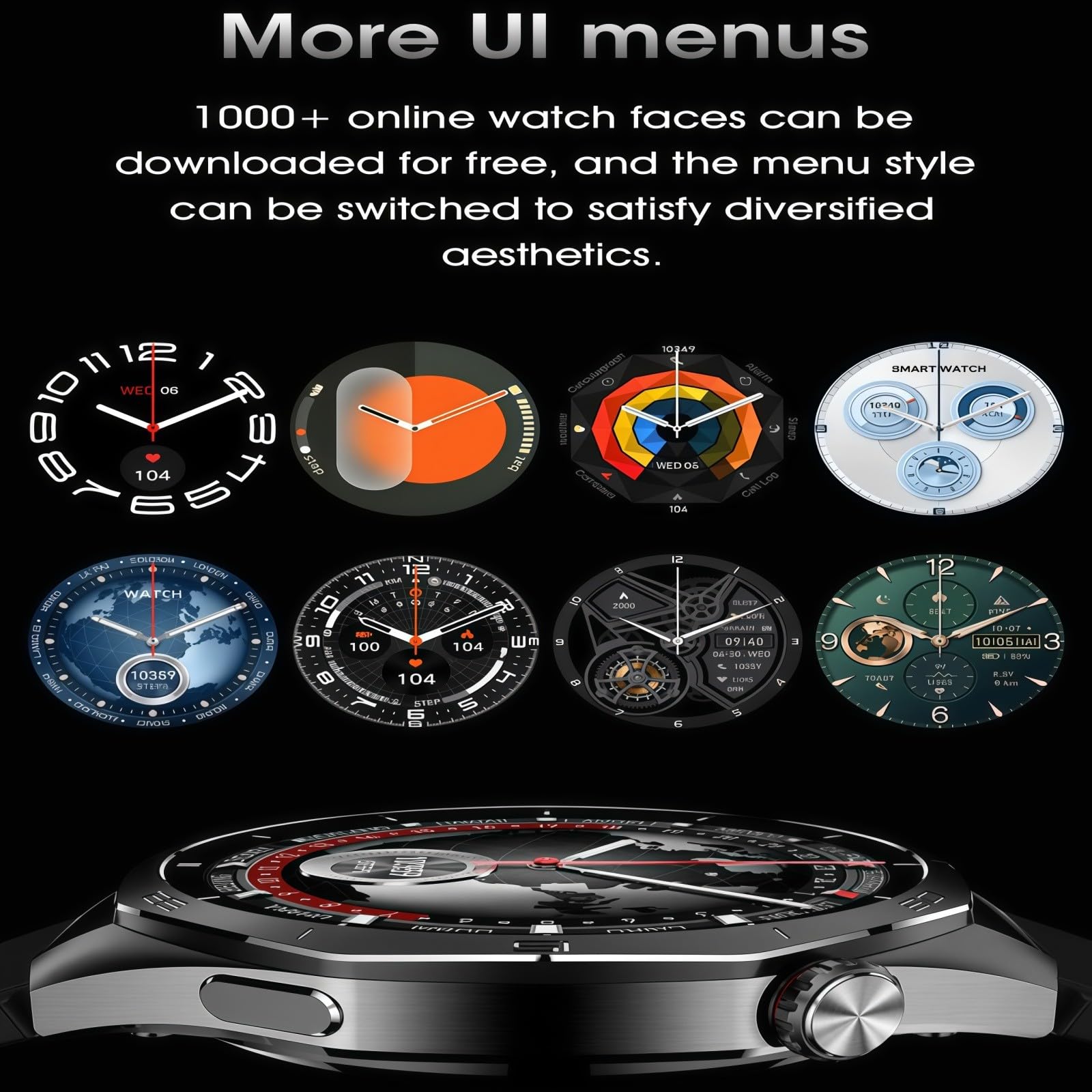 Relojes Inteligentes, Llamadas, Monitorización De Frecuencia Cardíaca/ECG, Pulseras/Relojes Inteligentes,Más De 100 Deportes, Resistente Al Agua IP68, para Android Io