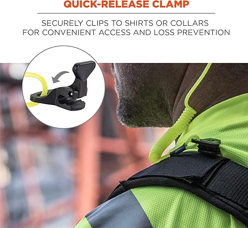 Miniatura 3 de Cordón en espiral con extremo de abrazadera, diseño sin enganches, se fija fácilmente a cascos duros, herramientas o pequeños objetos de valor,