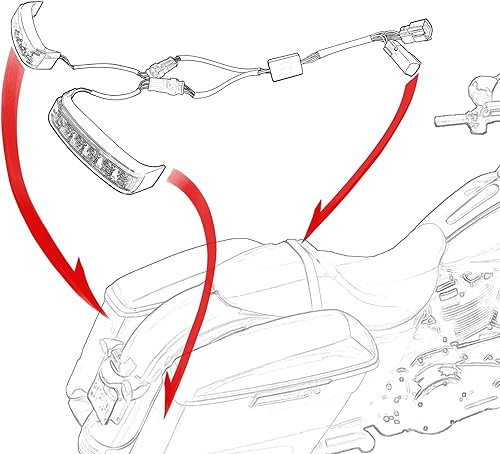 Miniatura 5 de TCT-MOTORPARTS Bolsas LED para alforjas con luz de giro de freno para Harley Electra Road Glide FLHTCU FLHTK FLHTCUL, FLHTKL, FLTRU FLHTKSE FLTRUSE