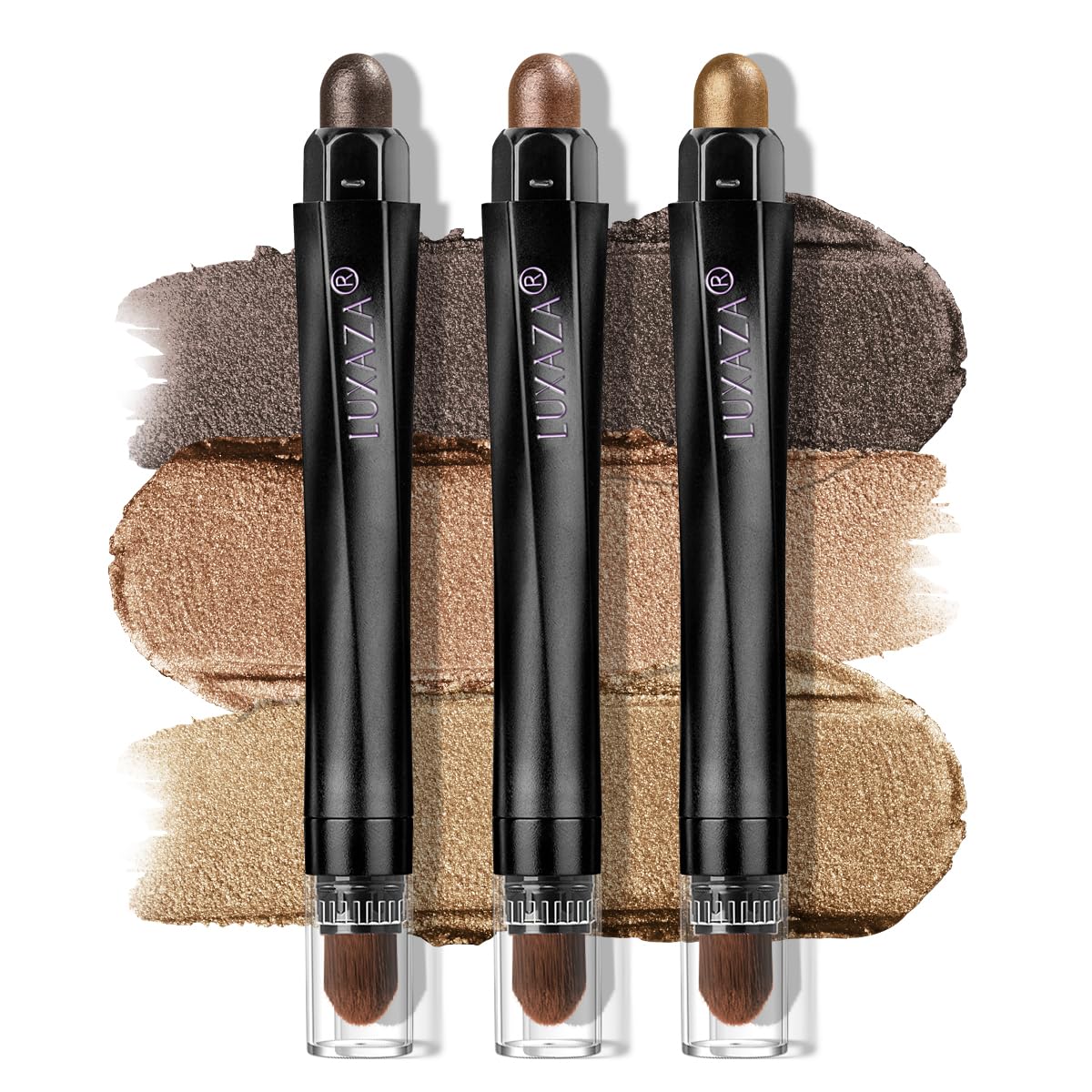 Classic 3PCS Neutral Eyeshadow Stick Makeup Set, Metallic Shimmer Matte Cream Eye Shadow Eyeliner Brightener Pencil Crayon – Q1