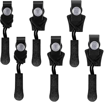 6 PCS Zipper Pull Replacement, Zipper Repair Kit, Replacement Zipper Pulls, Zip Replacement, Zipper Puller Replacement, Removable Zipper Pullers, for Clothes, Jeans, Wallets, Luggage Black