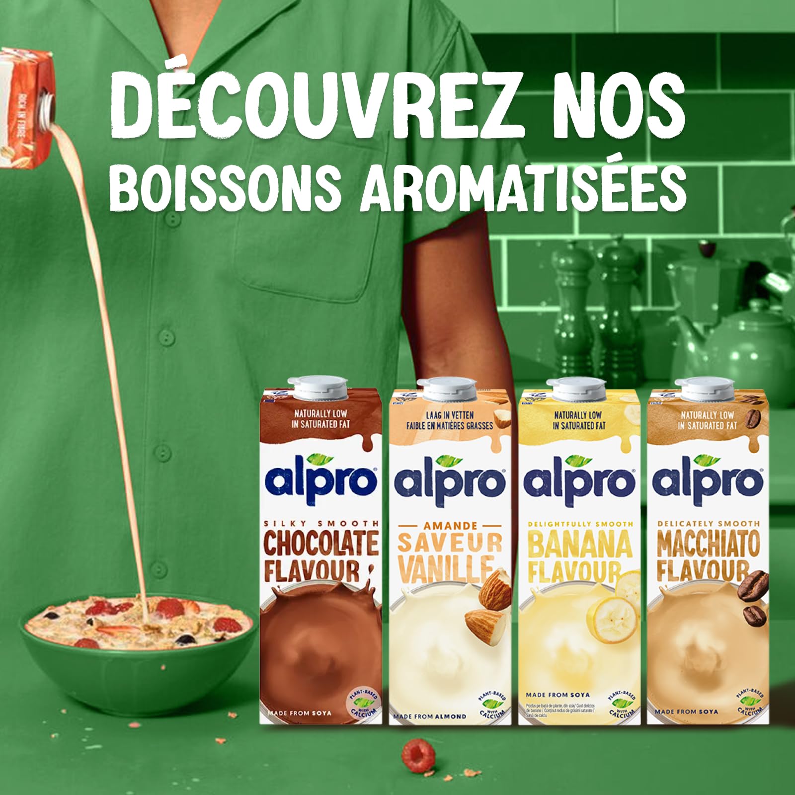Alpro - Boisson Végétale - Matcha Coco - 1L - Lot de 8x1L
