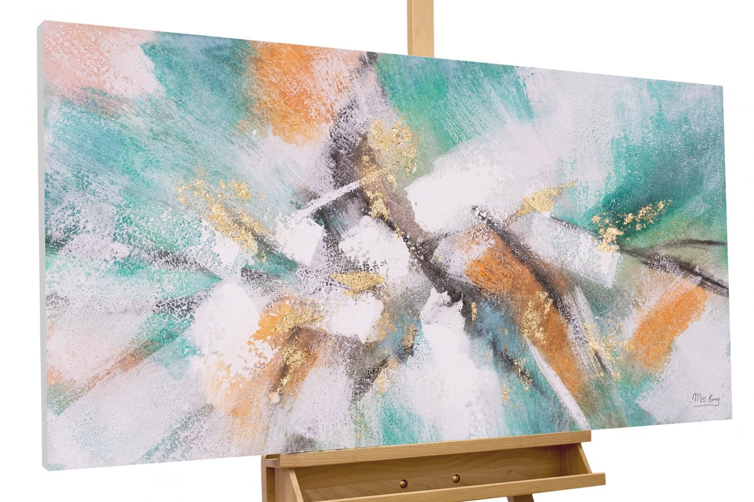 Kunstloft Quadro Astratto Fatto A Mano 'Magic Of The Beginning' – Tela 60x80 Cm, Rosa Grigio Con Riflessi Dorati, Arte Moderna