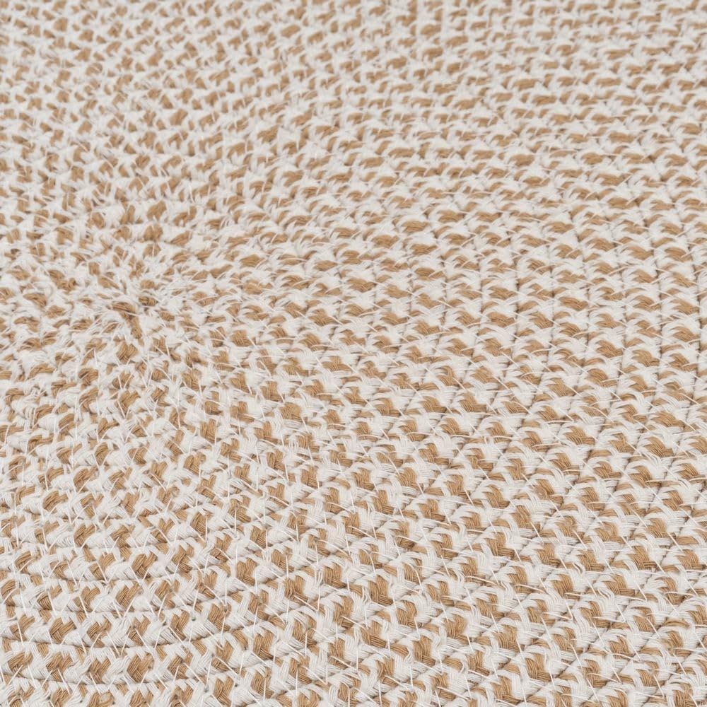 LOLAhome Alfombra Redonda Trenzada en Cuerda Blanca y Natural de ø110 cm