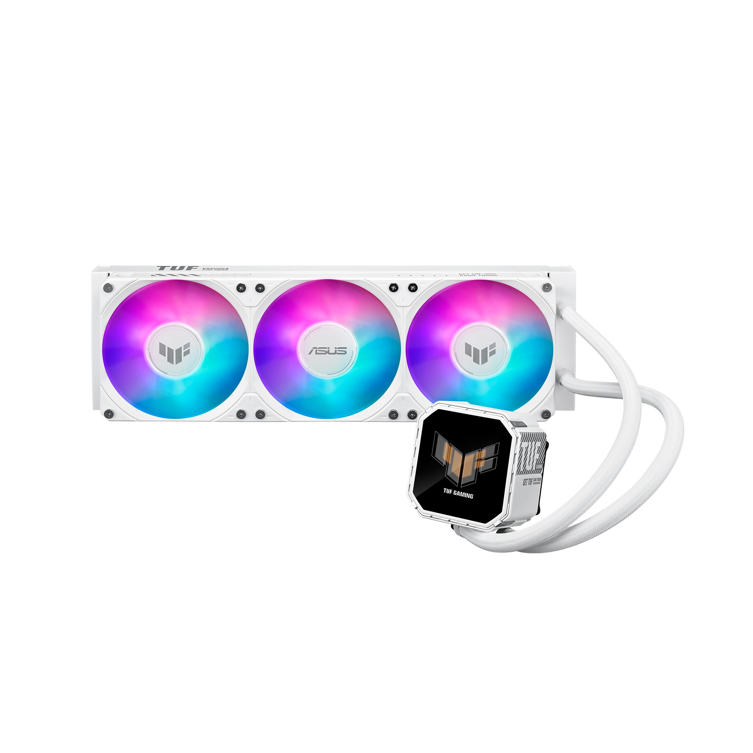 ASUS TUF Gaming LC III 360 ARGB LCD White All-in-One-Flüssig-CPU Wasserkühlung (drei ARGB Lüfter, 2,8" IPS-LCD für GIFs und MP4, Intel LGA 1851, 400mm-Schläuche, 1700, 1200, AMD AM5 und AM4, Weiß)