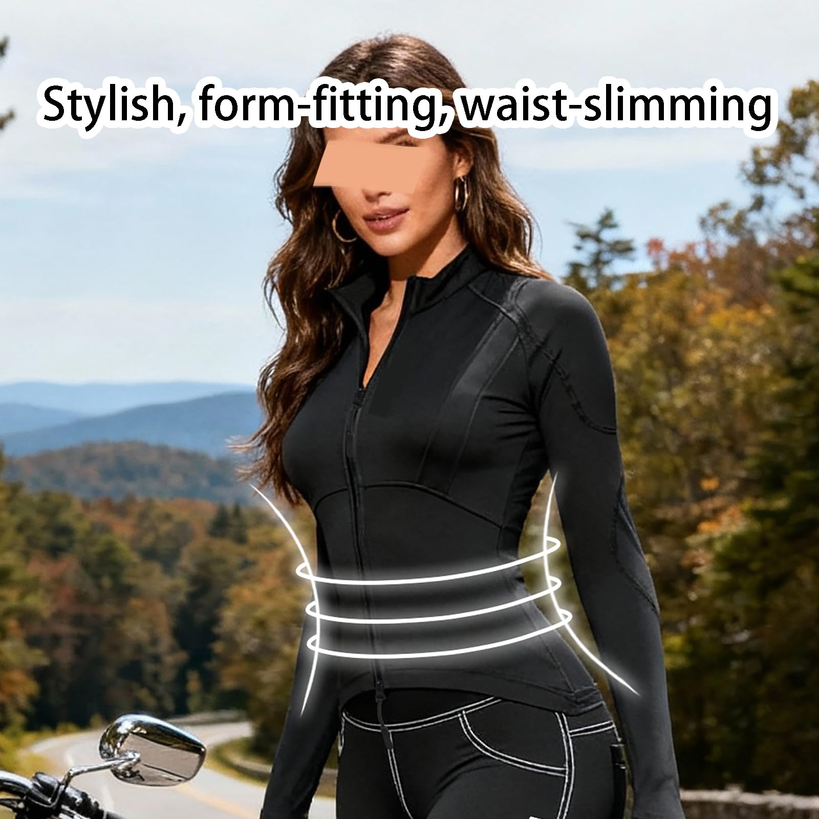 Conjunto De Armadura Motociclistas Mujer, Traje De Moto Ajustado Y Transpirable Con Almohadillas Protectoras Extraíbles Certificación CE, Paneles Reflectantes Para Conducción Urbana
