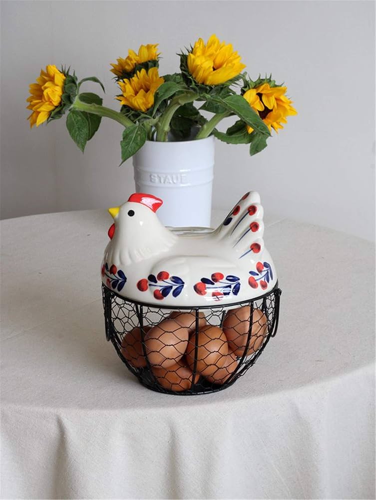 花柄陶器製エッグホルダー 10個用 Amazon.co.jp: 陶器製エッグホルダー