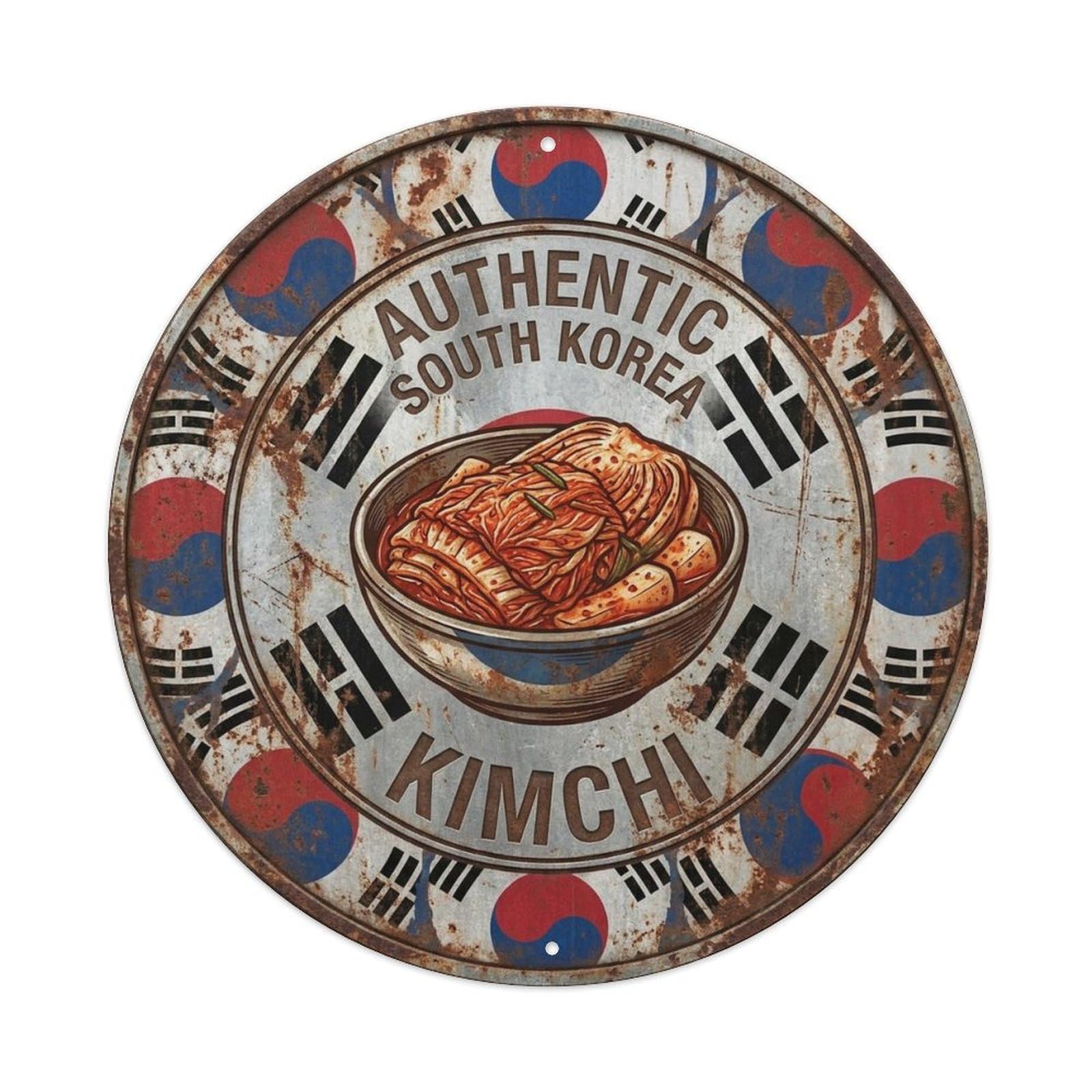South Korea Travel Kimchi Korean Fermented Side Cuisine Metal Tin Sign