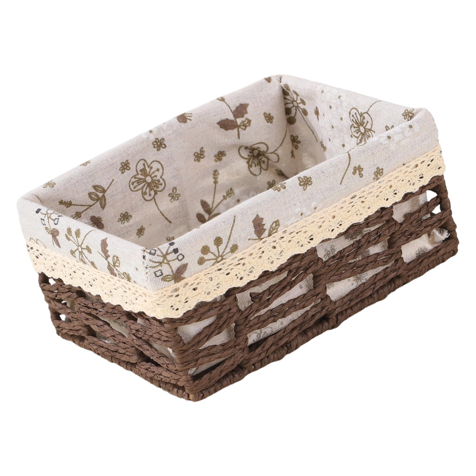 TQUXNGA Handwoven Basket Practical Paper Rope Storage Basket Suitable for Multiple Home Needs Large Rectangular Bin