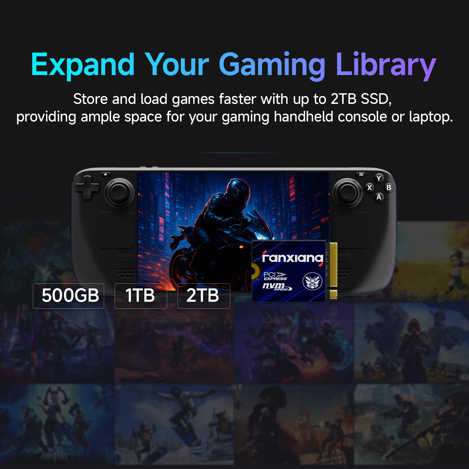 fanxiang 500GB SSD Disco Duro SSD 2230 Interno NVMe 500 GB,M.2 2230 PCIe 4.0-4850 MB/s de Lectura, 1900 MB/s de Escritura -Compatible con Ultrabook/Steam Deck/ROG Ally/Surface Pro 9