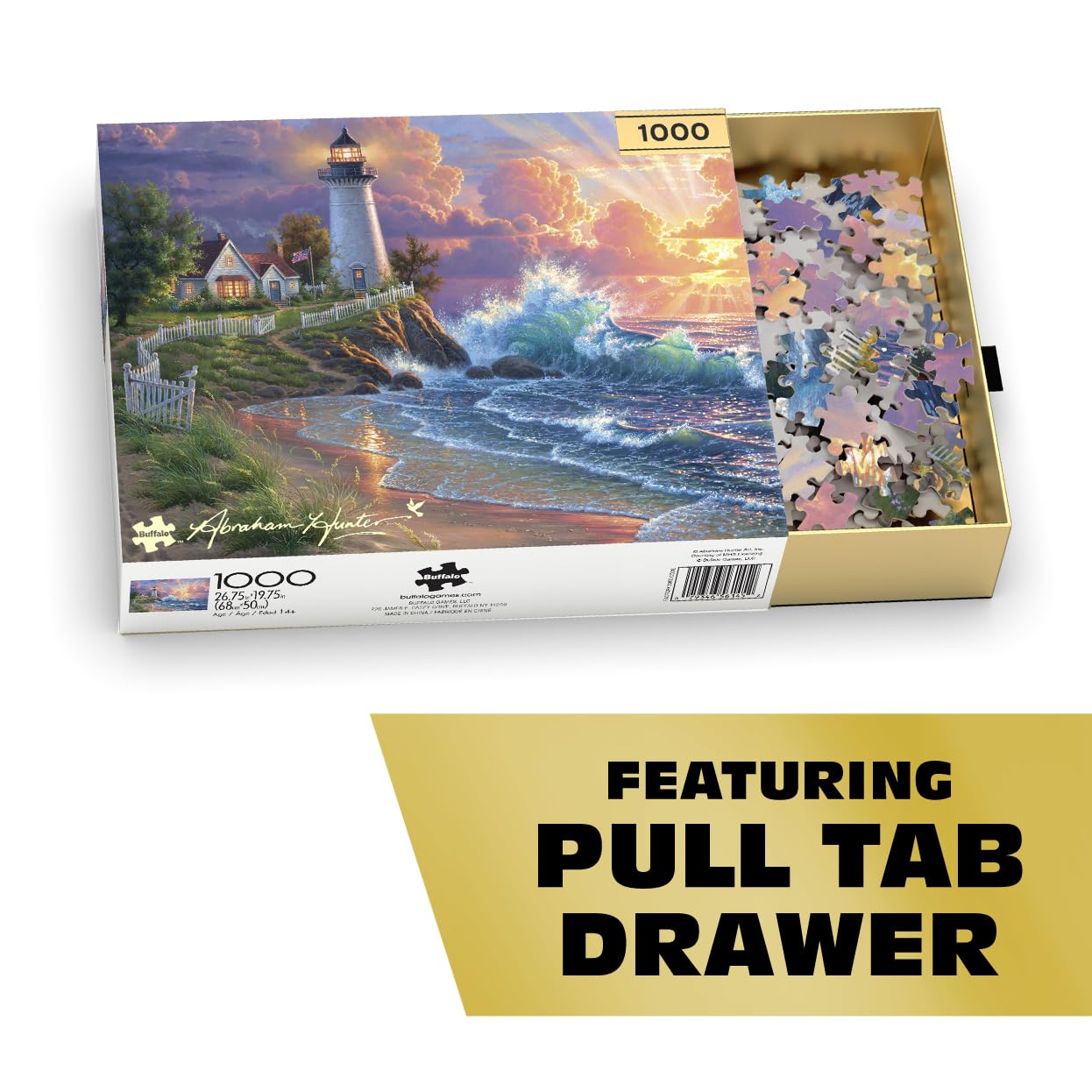 Buffalo Games Puzzle da 1000 pezzi "Light of Hope Abraham Hunter" – Collezione Premium Gold – Puzzle da regalo per adulti – Pezzi tagliati con precisione