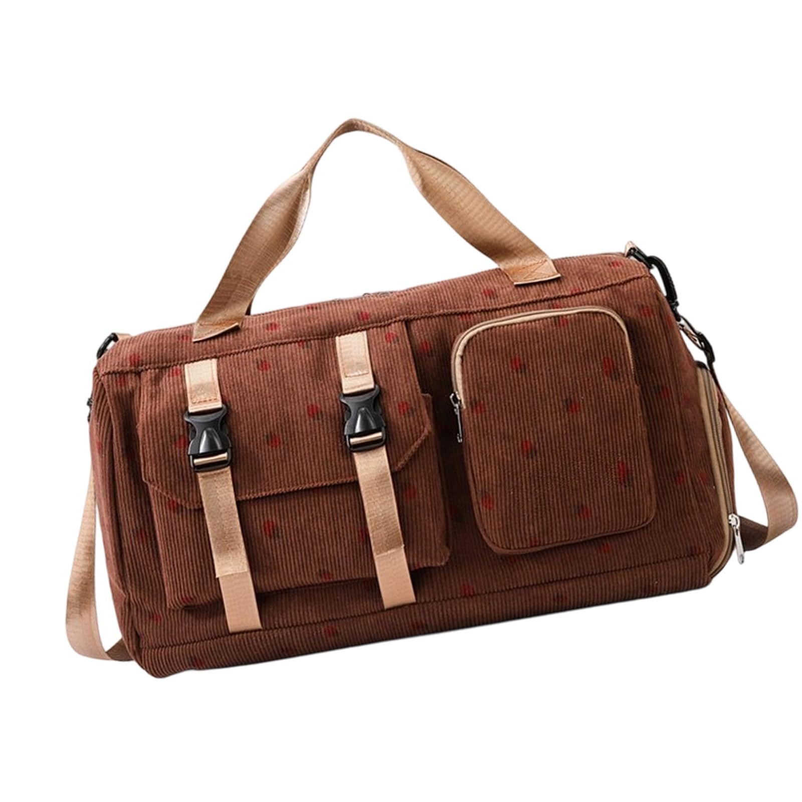 Bag with Shoe Compartment, Strawberry Print Weekender, Wet Dry Pocket and Organized Packing for Short Trips Travel Bag Gym Weekender Shoe Compartment Wet Dry Pocket Strawberry Print Overnight Multi