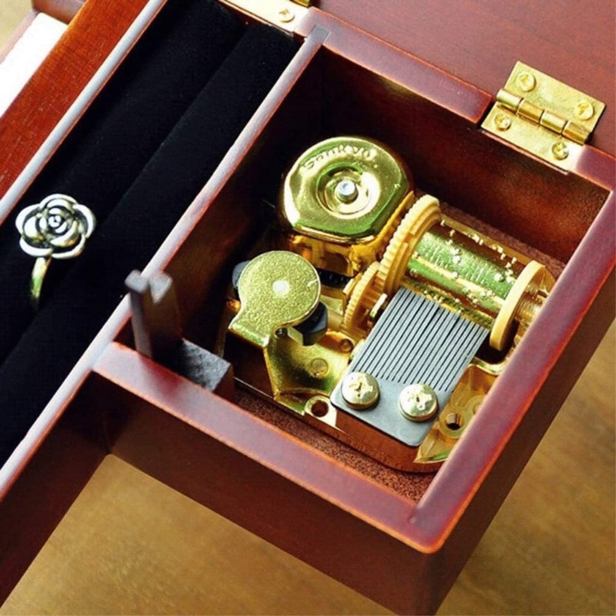 VVABRA Caja de Música Caja de Musica Caja De Música De Piano De Cola Granate con Banco Caja De Música De Cuerda De Madera para Amigos Cumpleaños De Navidad Caja Musical Cajas Musicales