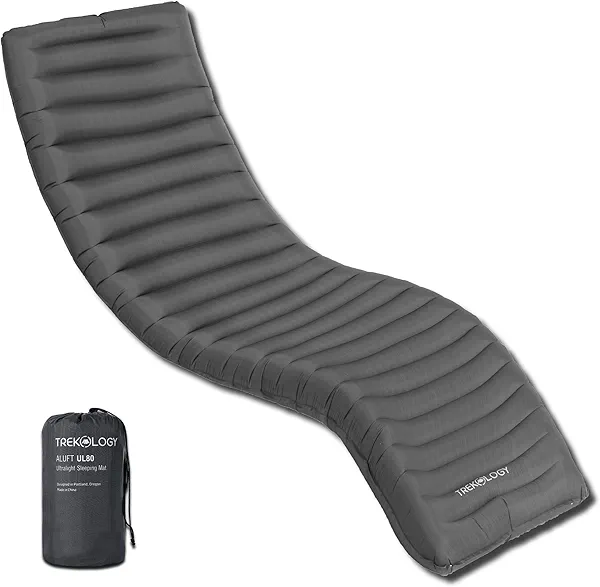 TREKOLOGY UL80 Ultralight Sleeping Pad – Inflatable Camping Sleeping Pad - 40D Nylon Compact Hiking Mat – Lightweight Air Mattress for Backpacking & Tent Camping
