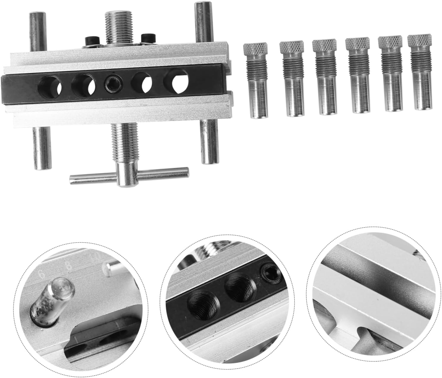 Metric Self Centering Dowel Jig Drilling Locator for Precise Hole Positioning Durable Easy to Operate Woodworking Tool for DIY Projects and Cabinetry