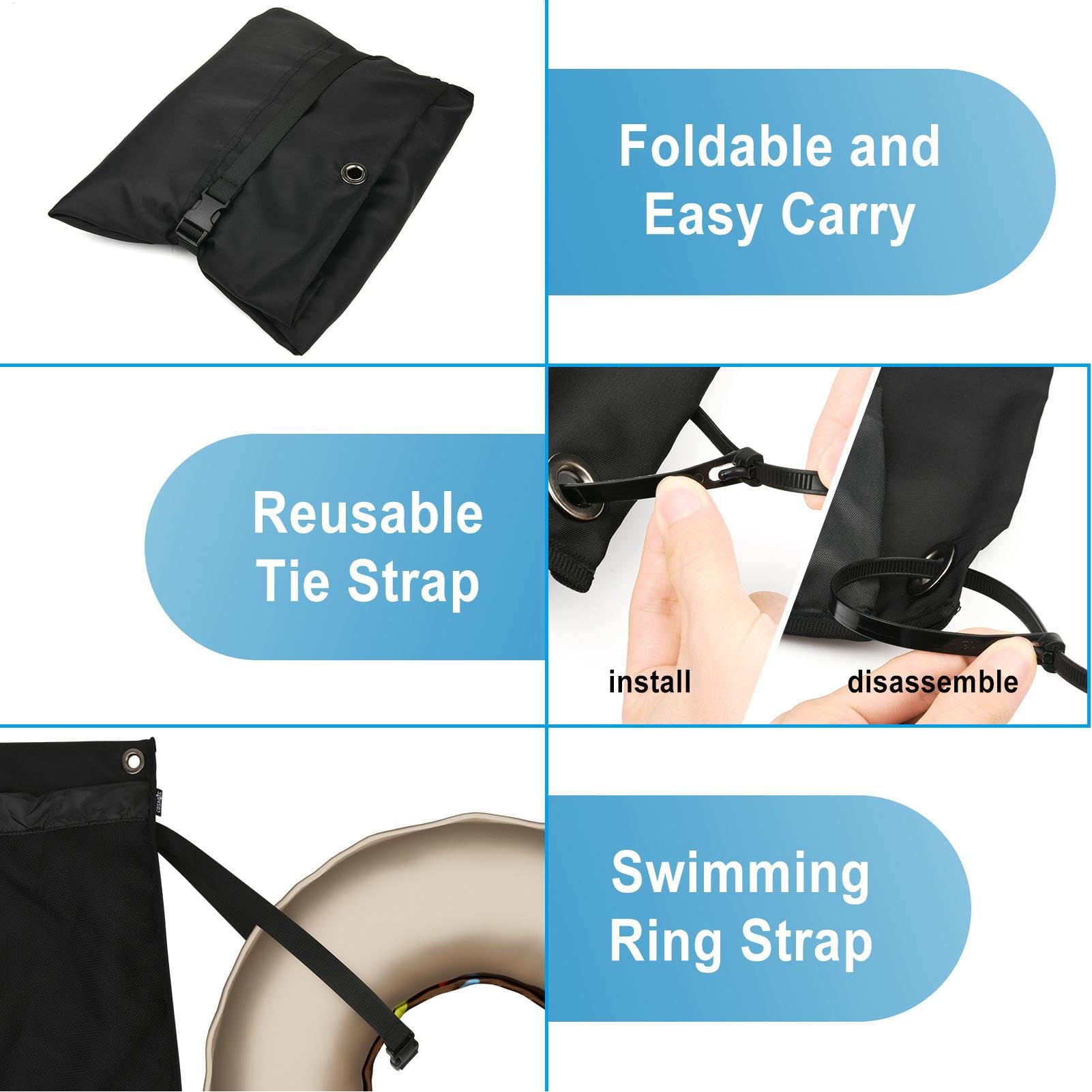 Net de Stockage de Piscine, Filet pour Les de Piscine Ensemble de 2 Sacs en