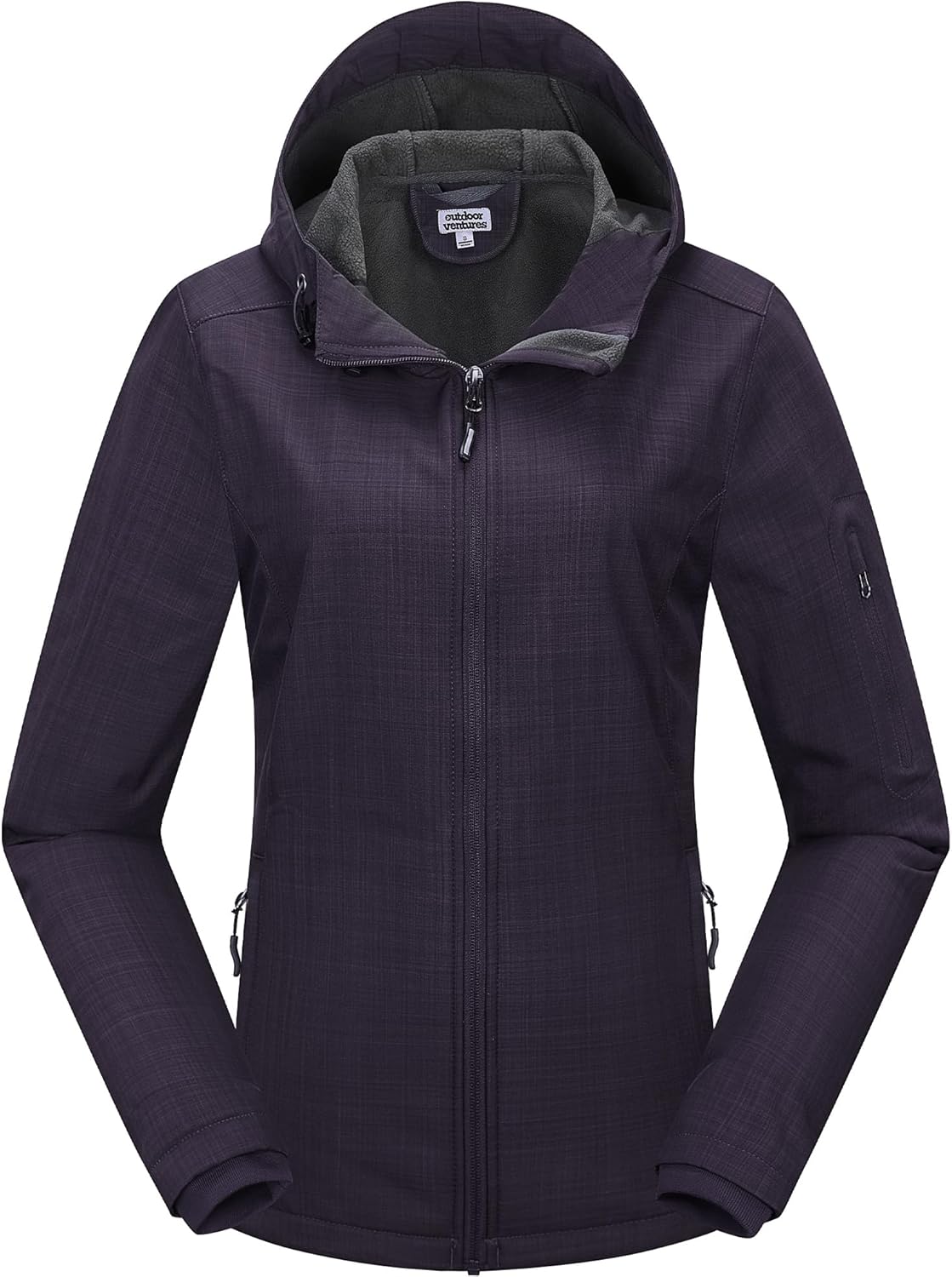 Outdoor Ventures Women's Softshell Jacket with Hood Fleece Lined Warm Lightweight Waterproof Insulated Windbreaker