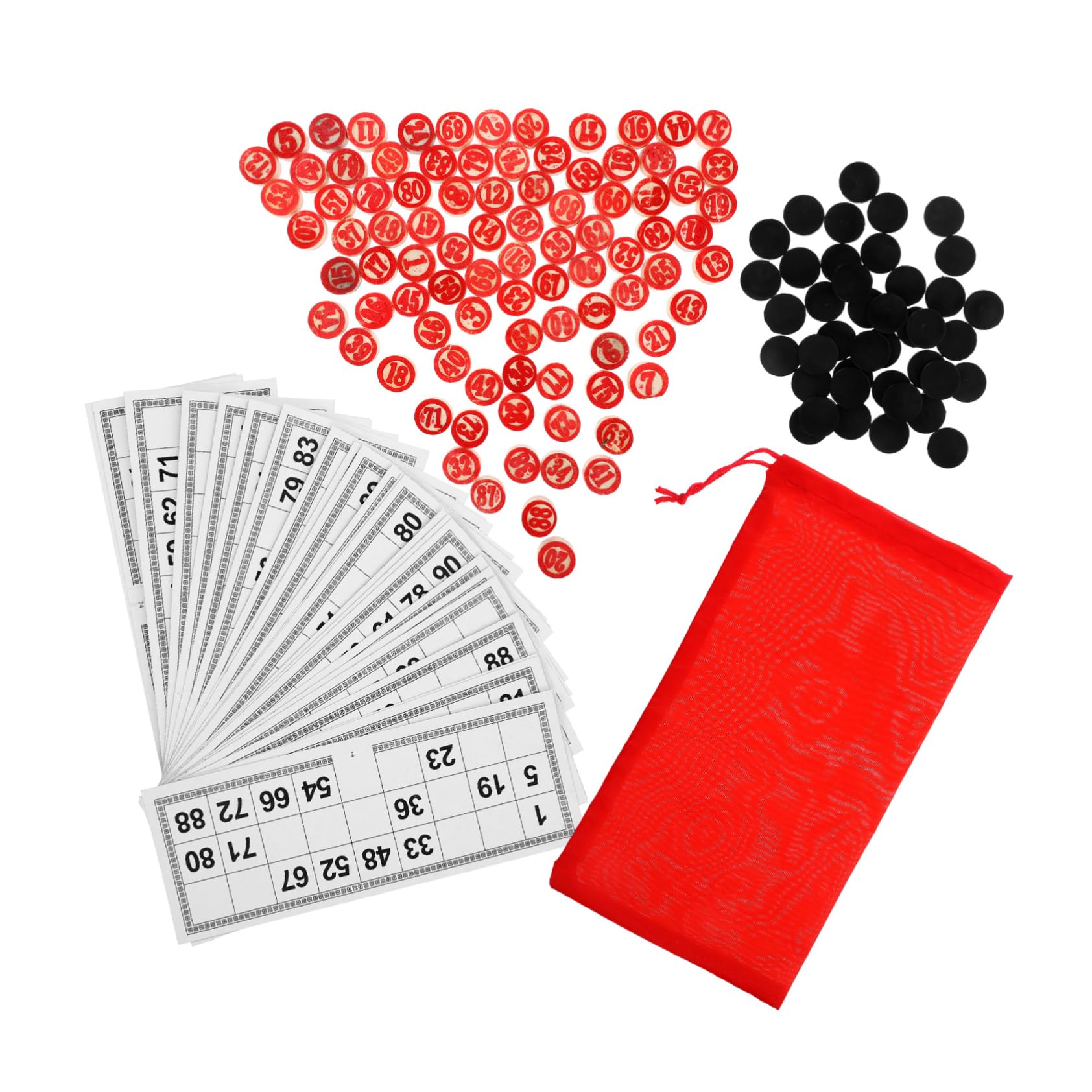 ERINGOGO 1Set Wooden Bingo Game Family Gathering Interactive Bingo Cards Chess with for Endless Fun Engagement for Game Nights Teaching Math