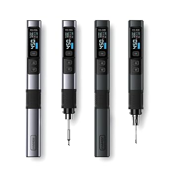 HS-02 Adjustable Temperature Soldering Iron DC 20V 100-450C Welding Solder Rework Station PD 100W Portable Repair Tool with Portable Soldering Toolbox HS-02B-3Tips set1