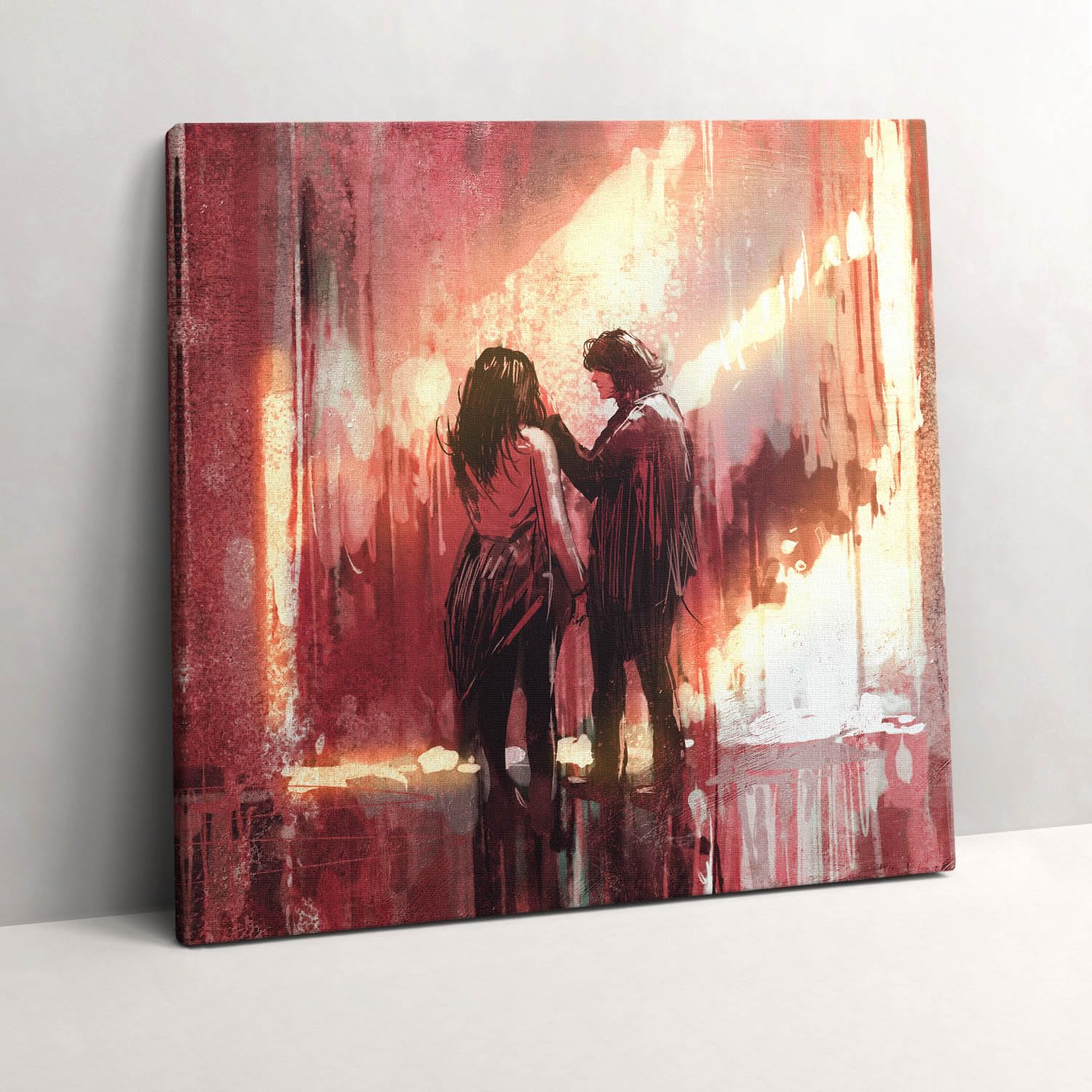 Wallfluent 60x60 cm Pittura Tela Quadro su tela per il soggiorno - Giovane coppia innamorata