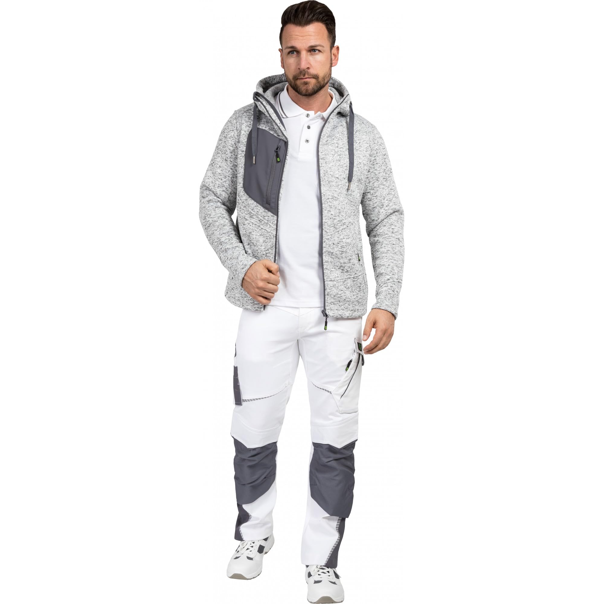 Leibwächter Unisex Strickjacke Casual-Line – Zip Hoodie mit Kapuze und 7 Taschen – Strickjacke für Damen & Herren – Cardigan mit Reißverschluss