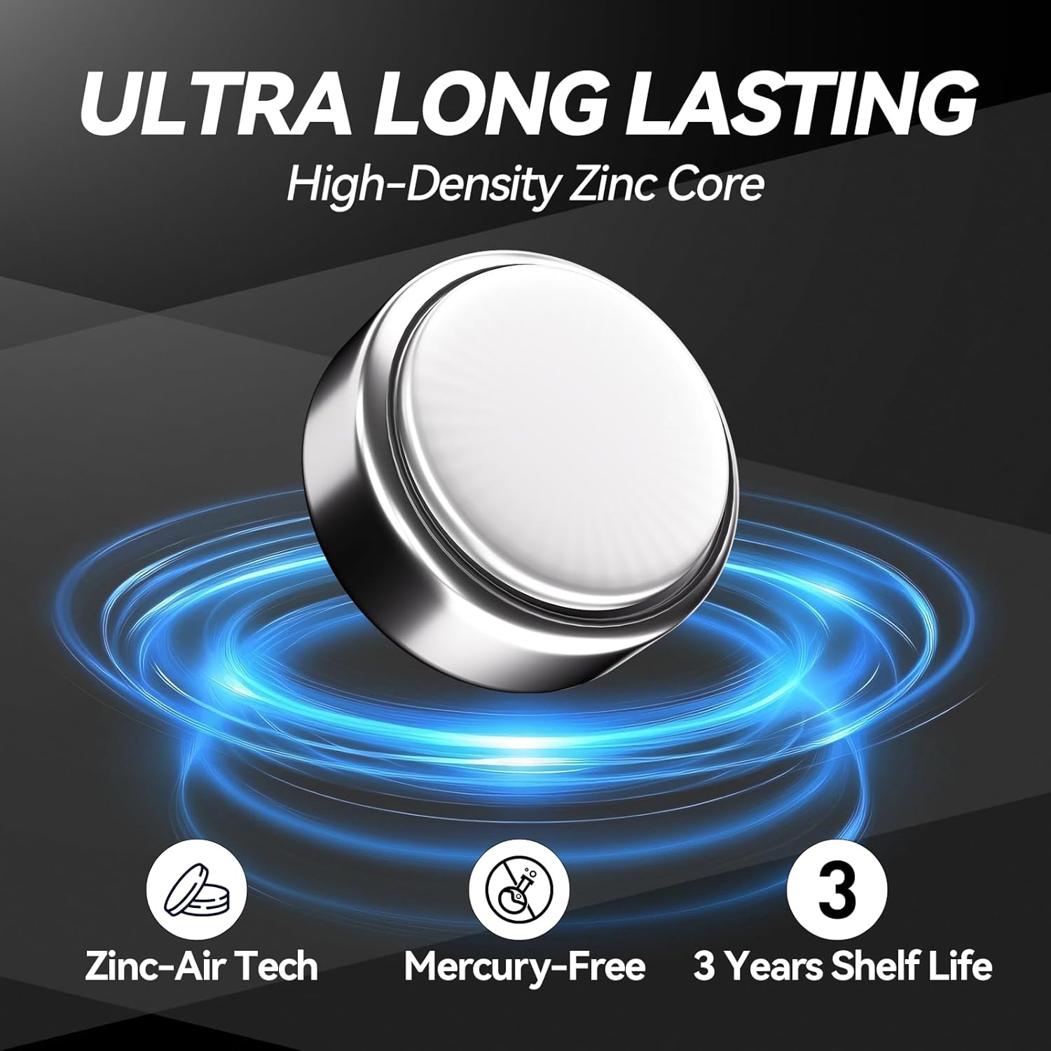 Hearing Aid Batteries Size 13, 60 Pack, Zinc Air 1.45v, Easy Open & Long Lasting