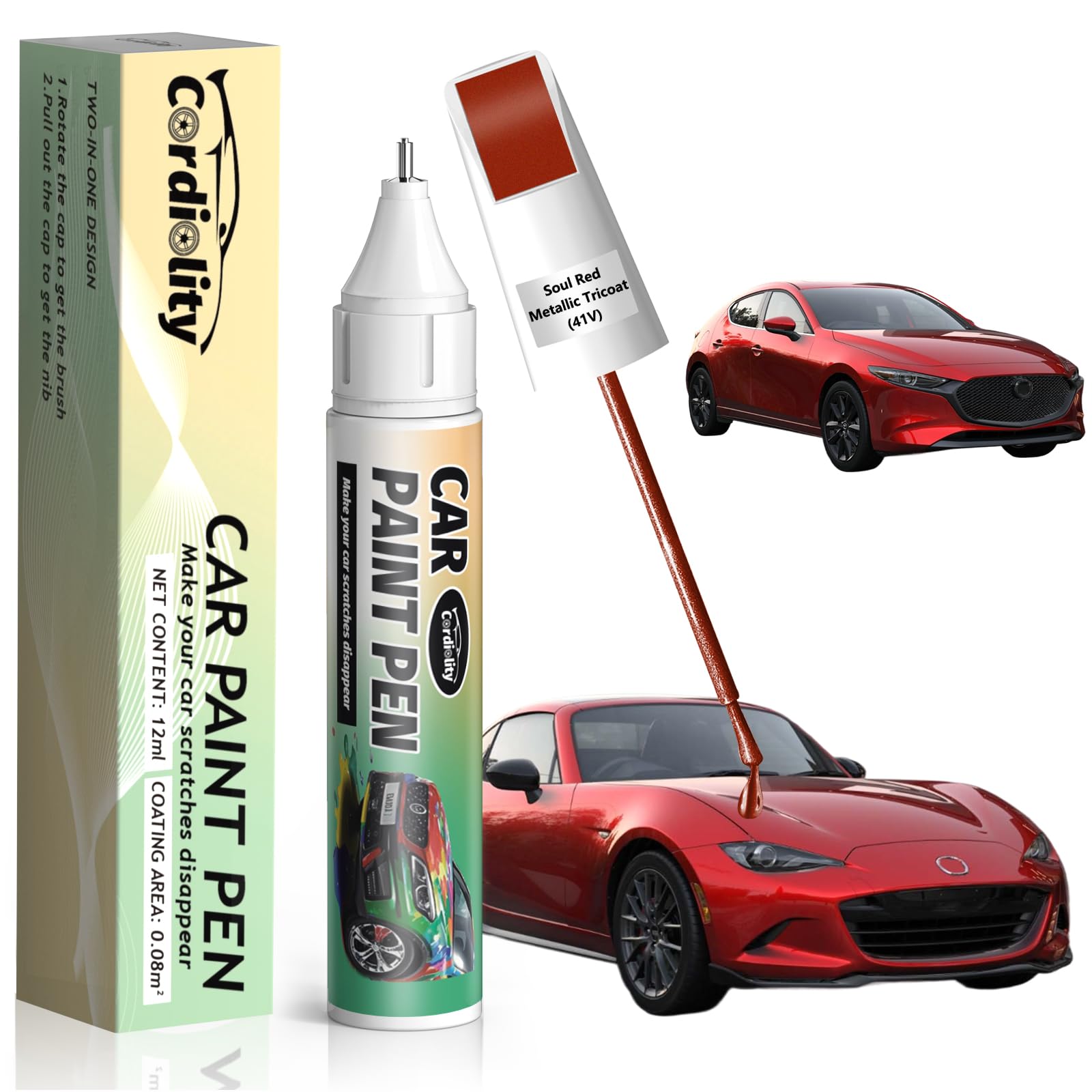 Amazon.com: 41V Soul Red Metallic Tricoat Touch Up Paint for Mazda