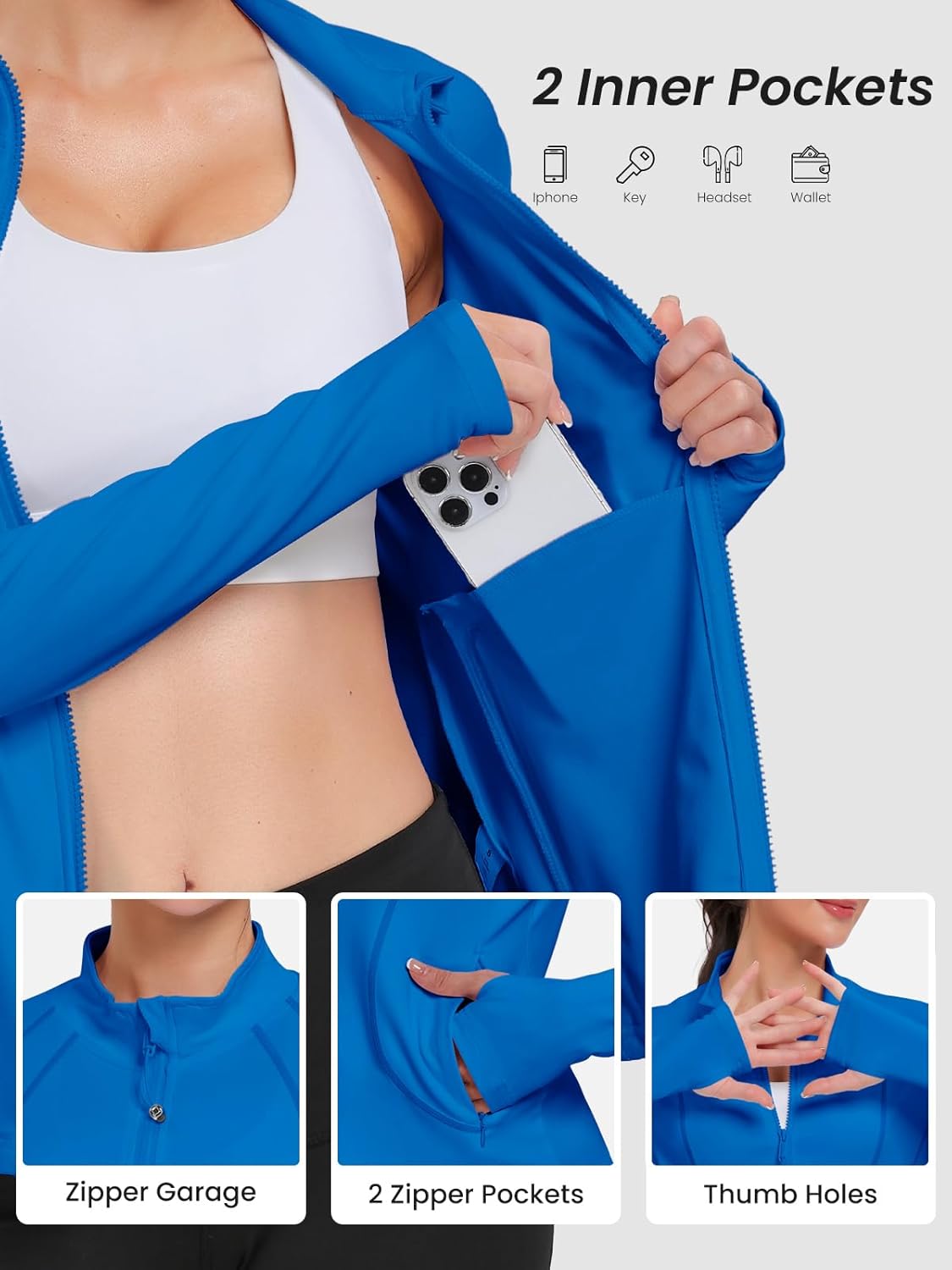 VUTRU Womens Workout Athletic Jackets Zip Up Sport Track Shirts Gym Yoga Sportswear with Pockets - Image 4