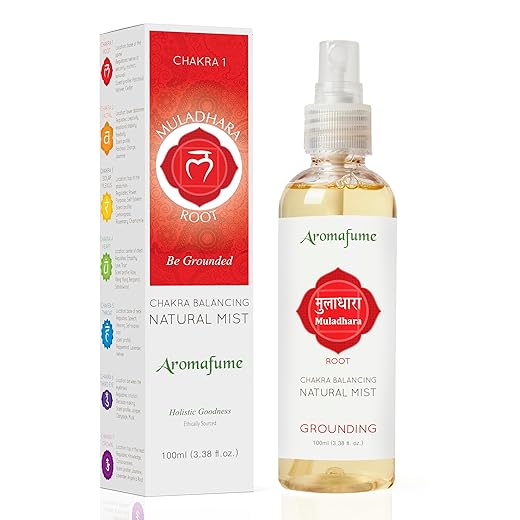 Muladhara - Grounding - Root Chakra Balancing Natural Mist by Aromafume | 100ml / 3.3 Fl Oz | Pure Oil Blend Mist with Natural Ingredients | Ideal for Meditation, Yoga, Relaxation & Chakra Alignment