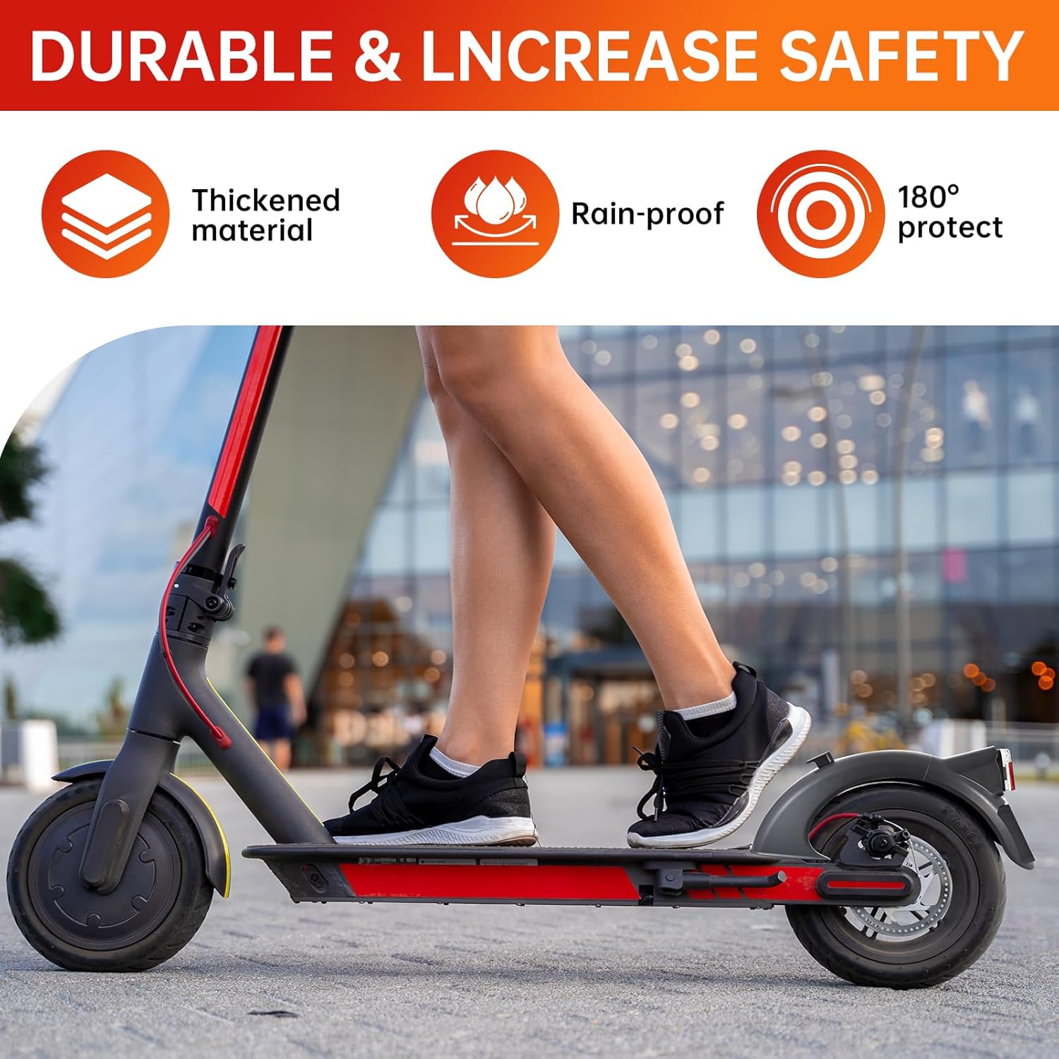 Scooter Rear Mudguard with Rear LED Brake Light Rear Compatible with Segway Ninebot Max G30/Max G30 E/G30 LP Electric Scooter