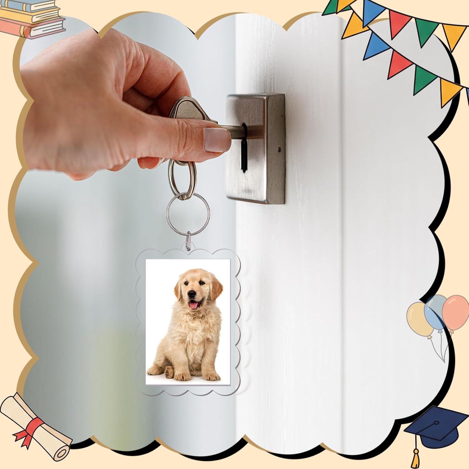 Clear Acrylic Photo Keychain Holder 2 x 3'' Photo Insert Picture Frame Keychain Making Kit DIY Graduation Gifts
