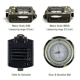 Eyeskey Tactical Survival Compass with Lanyard & Pouch | Waterproof & Impact Resistant | Lensatic Sighting Compass for Hiking (Camouflage)