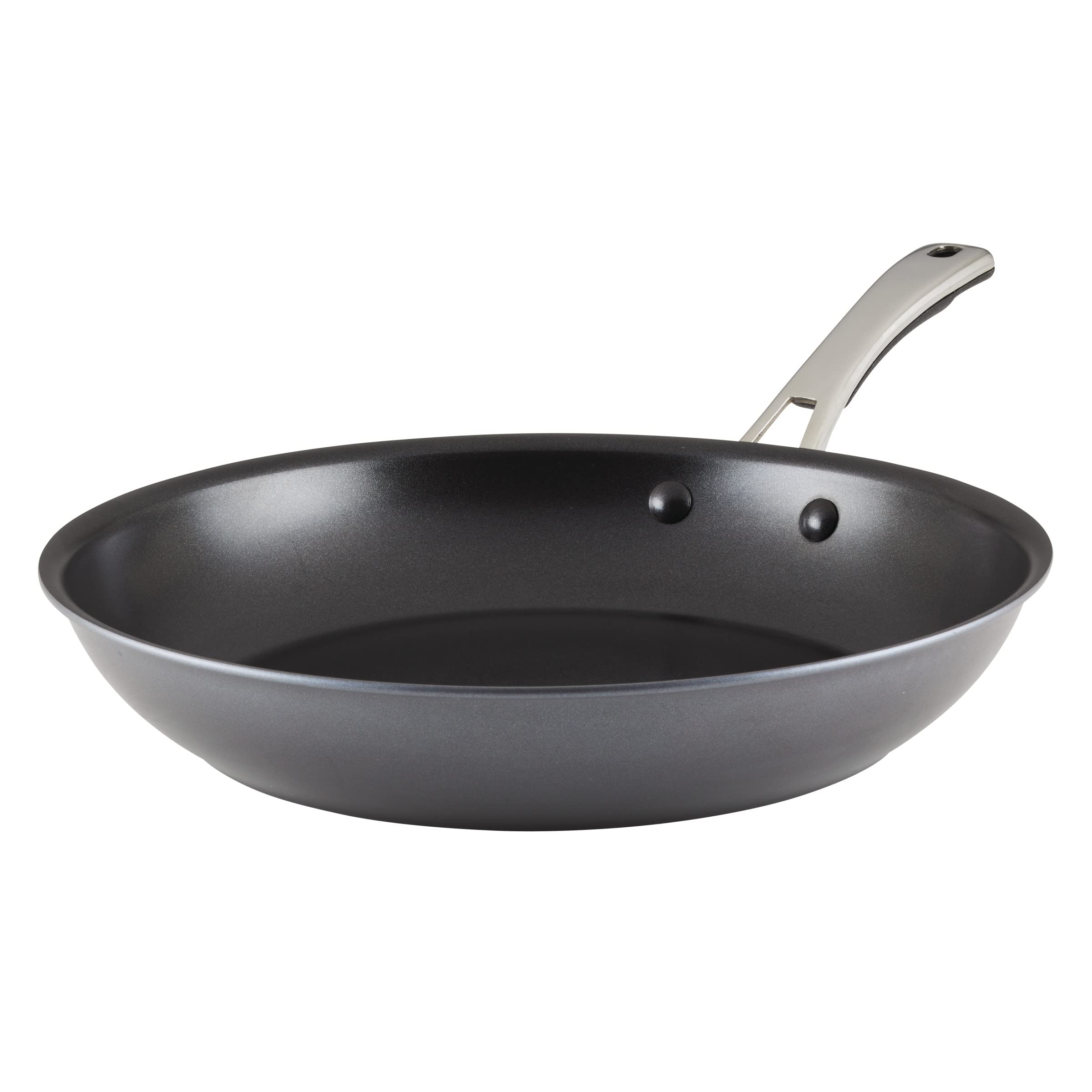 Rachael Ray Cook + Create - Sartén antiadherente anodizada dura, 12.5 pulgadas, color negro