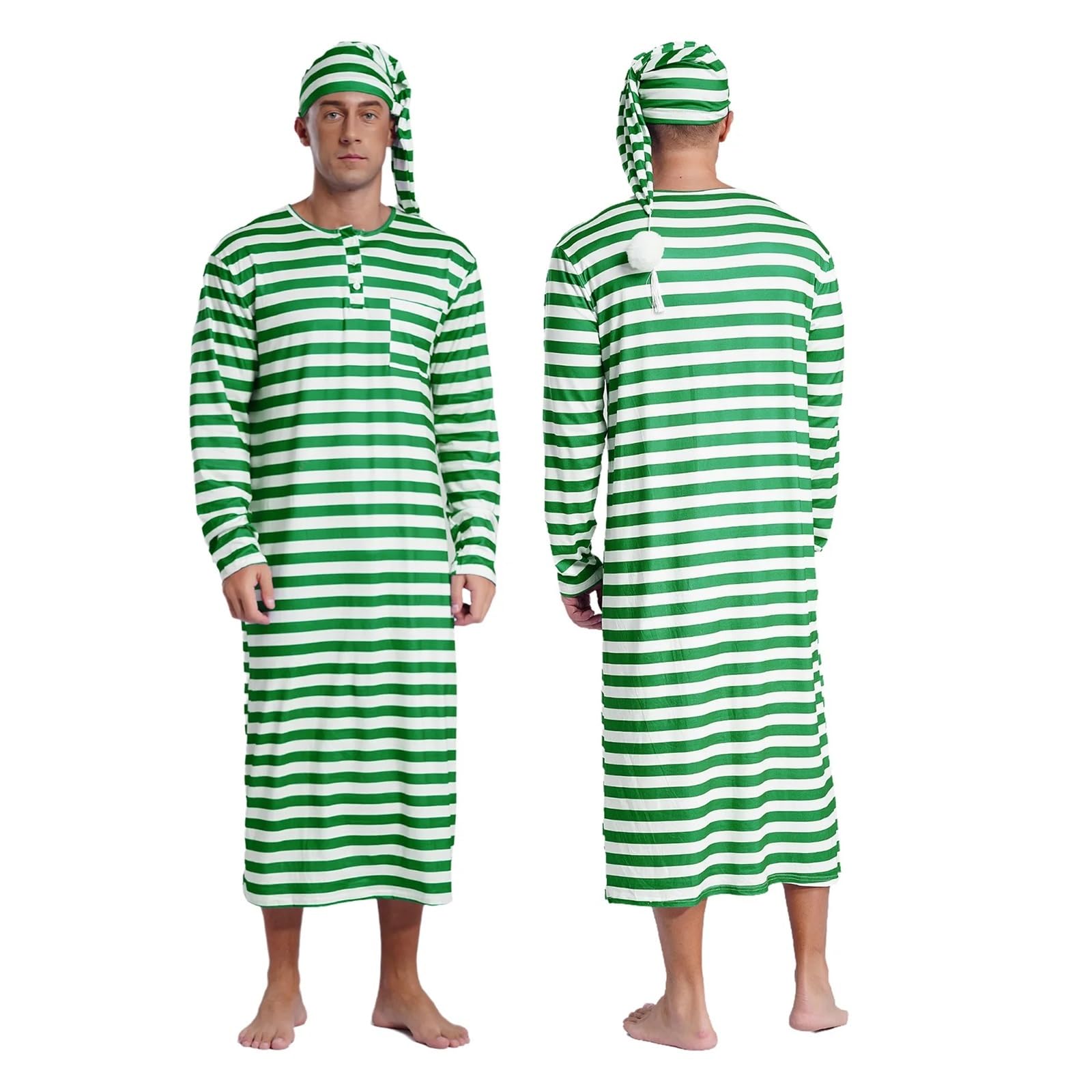 Accappatoio Uomo Accappatoio da Notte Uomo a Maniche Lunghe, Pigiama, Camicia, Accappatoio con Maschile, in Peluche Cappuccio