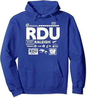 Vintage Raleigh Durham RDU Airport Code Travel Day Retro Tag Pullover Hoodie