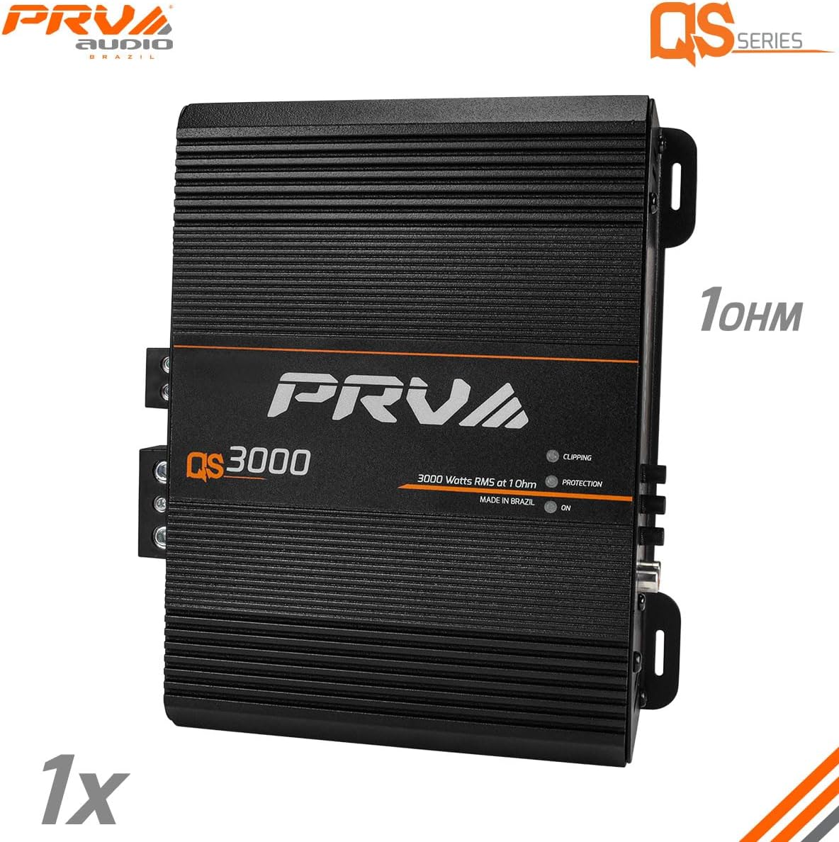 PRV Audio QS3000 1 Ohm 3000 Watt Amp Car Audio Amplifier Full Range HD Sound Monoblock 3K Car Amp with Built-in HPF and LPF Controls for PRO Audio Systems