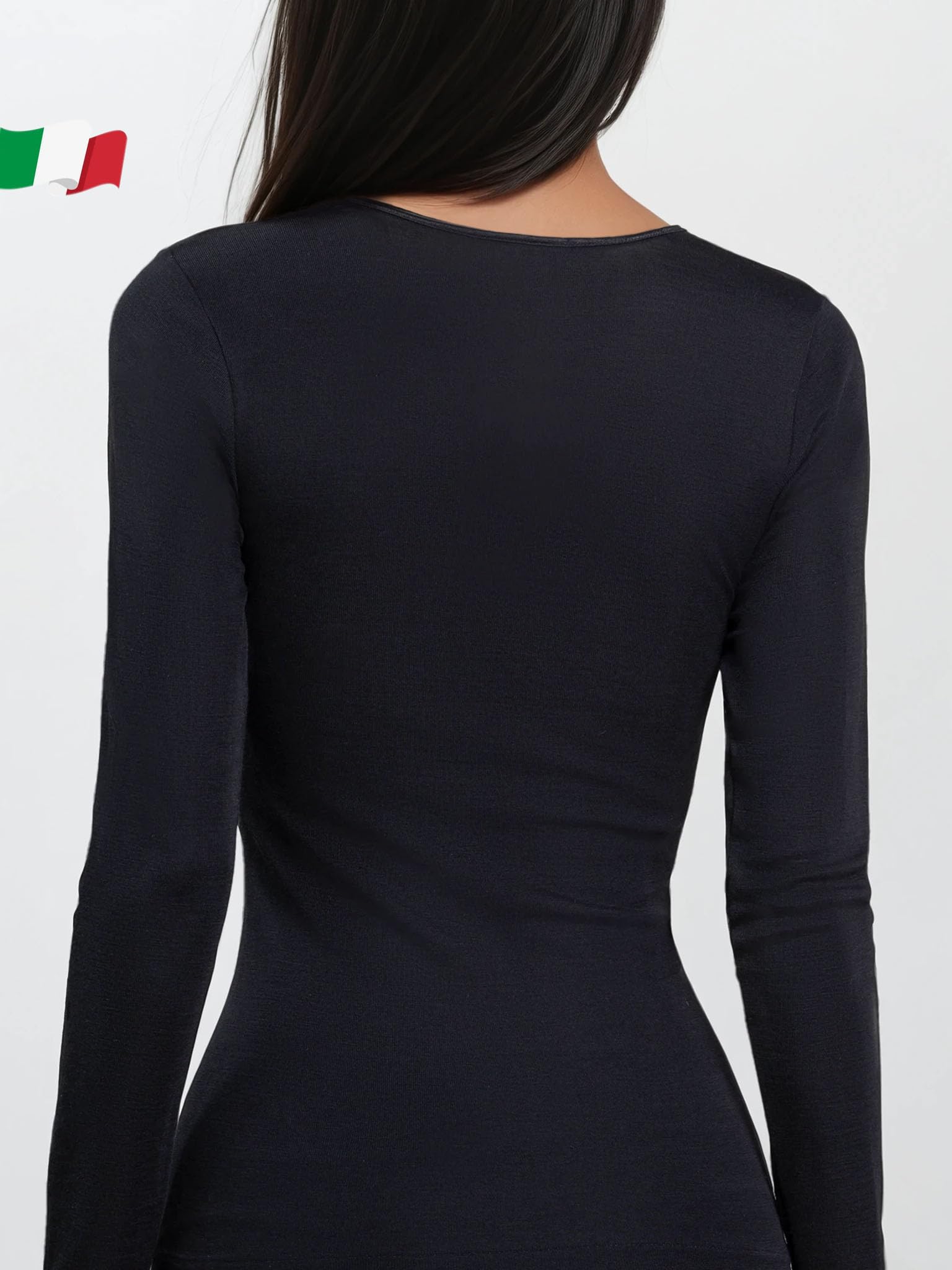 EGI Camisa de Mujer Manga Larga 85% Lana y 15% Seda con Borde de Raso artículo 143
