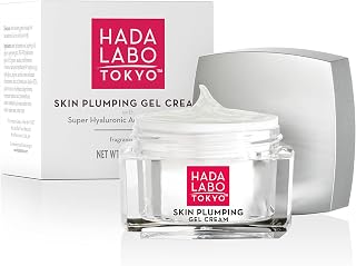 Hada Labo Tokyo Skin Plumping Gel Cream with Super Hyaluronic Acid & Collagen - 24 Hour Moisture & visible Line Plumping Fragrance & Paraben Free Non-Comedogenic (Packaging May Vary), 1.76 Fl Oz
