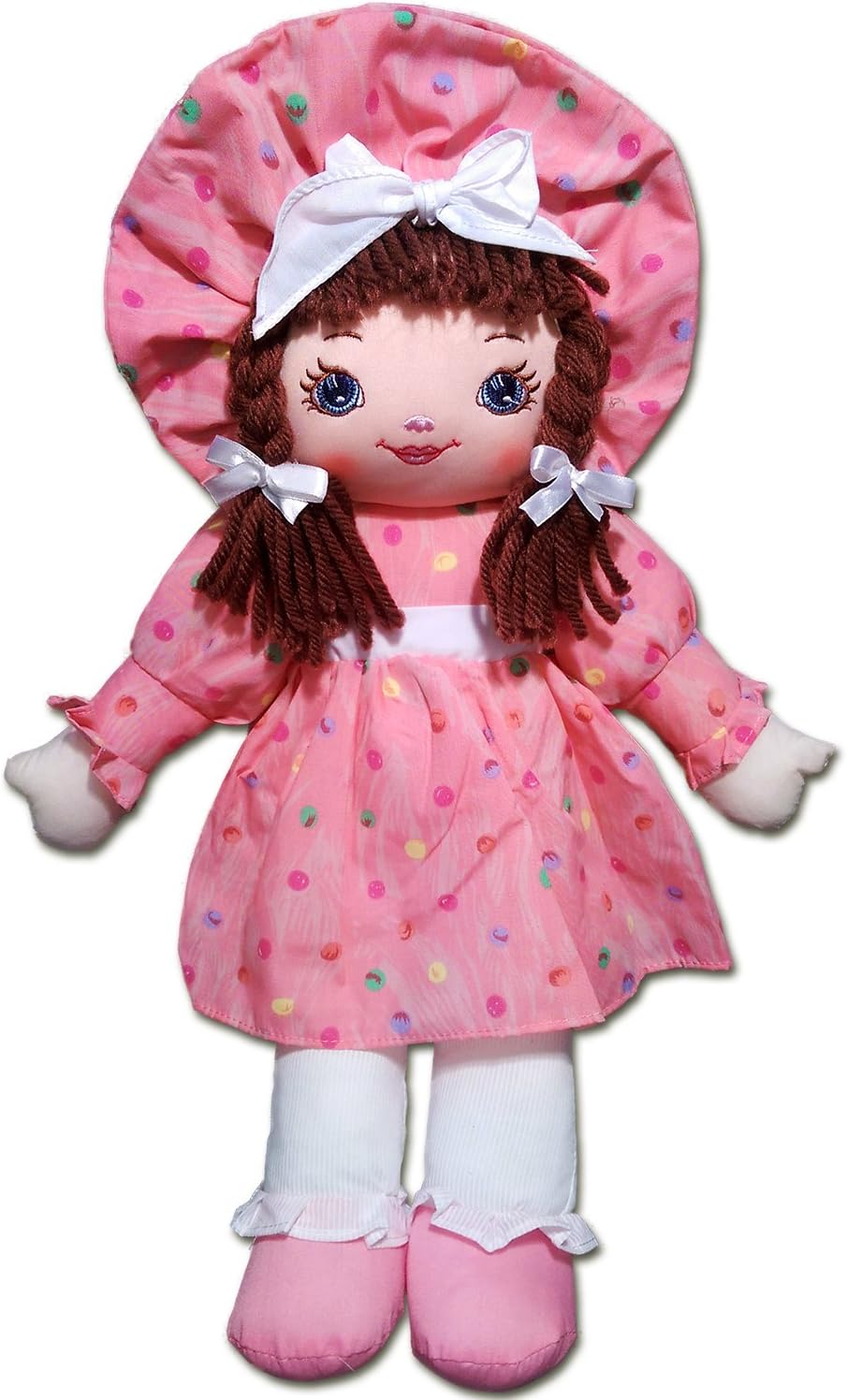 Anico 18" Sweetie Mine Rag Doll – Soft Plush Doll in Pink Dress | Sweeties Collection Cuddly Companion for Kids | Perfect Girls’ Gift