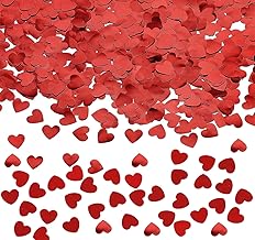 Valentines Red Heart Confetti, Valentines Love Confetti, Red Heart Shaped Confetti, Valentines Confetti Biodegradable Eco-friendly for Wedding Valentine's Day Birthday Party Decorations 30g