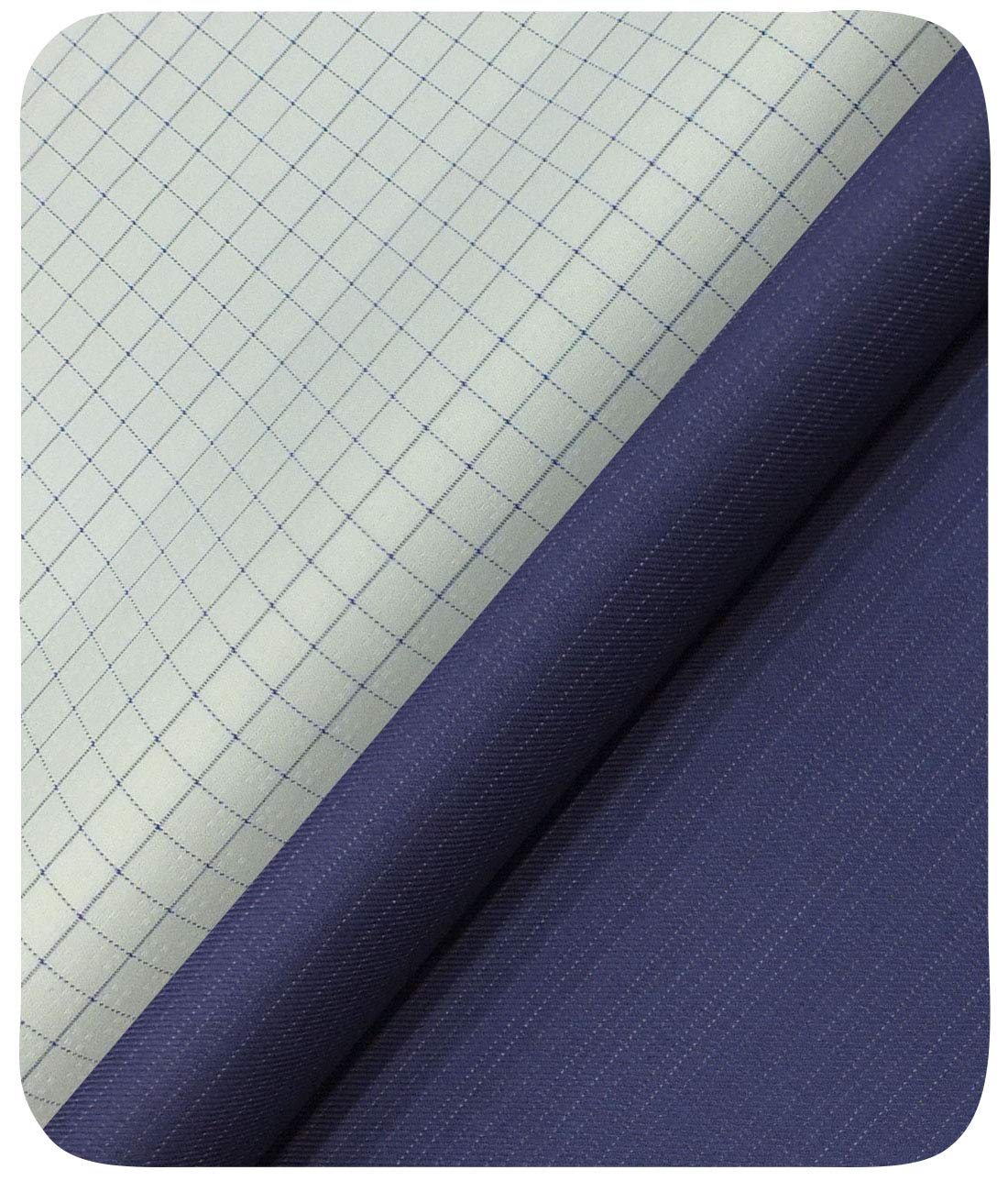 raymond Men's Polyester and Viscose Unstitched 1.25 m and 2.40 m Trouser and Checks Shirt Fabric (Blue, Free Size)-picture-17