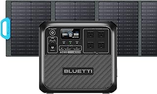 BLUETTI Solar Generator AC180 with PV120 Solar Panel Included, 1152Wh Portable Power Station w/ 4 1800W (2700W Surge) AC Outlets, LiFePO4 Emergency Power for Camping, Off-grid, Power Outage
