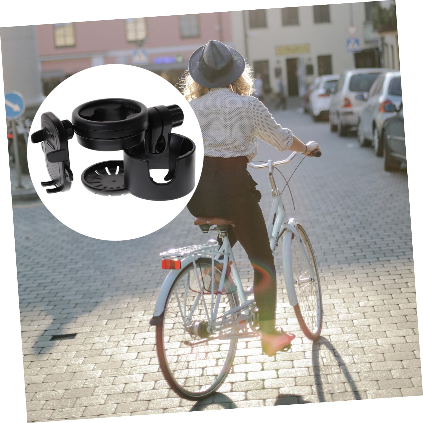Portabiberon Passeggino Nero Supporto Borraccia per Carrozzina e Bicicletta Porta Bevande Stabile Antiscivolo per Bottiglie Latte Compatibile con Vari Tubolari