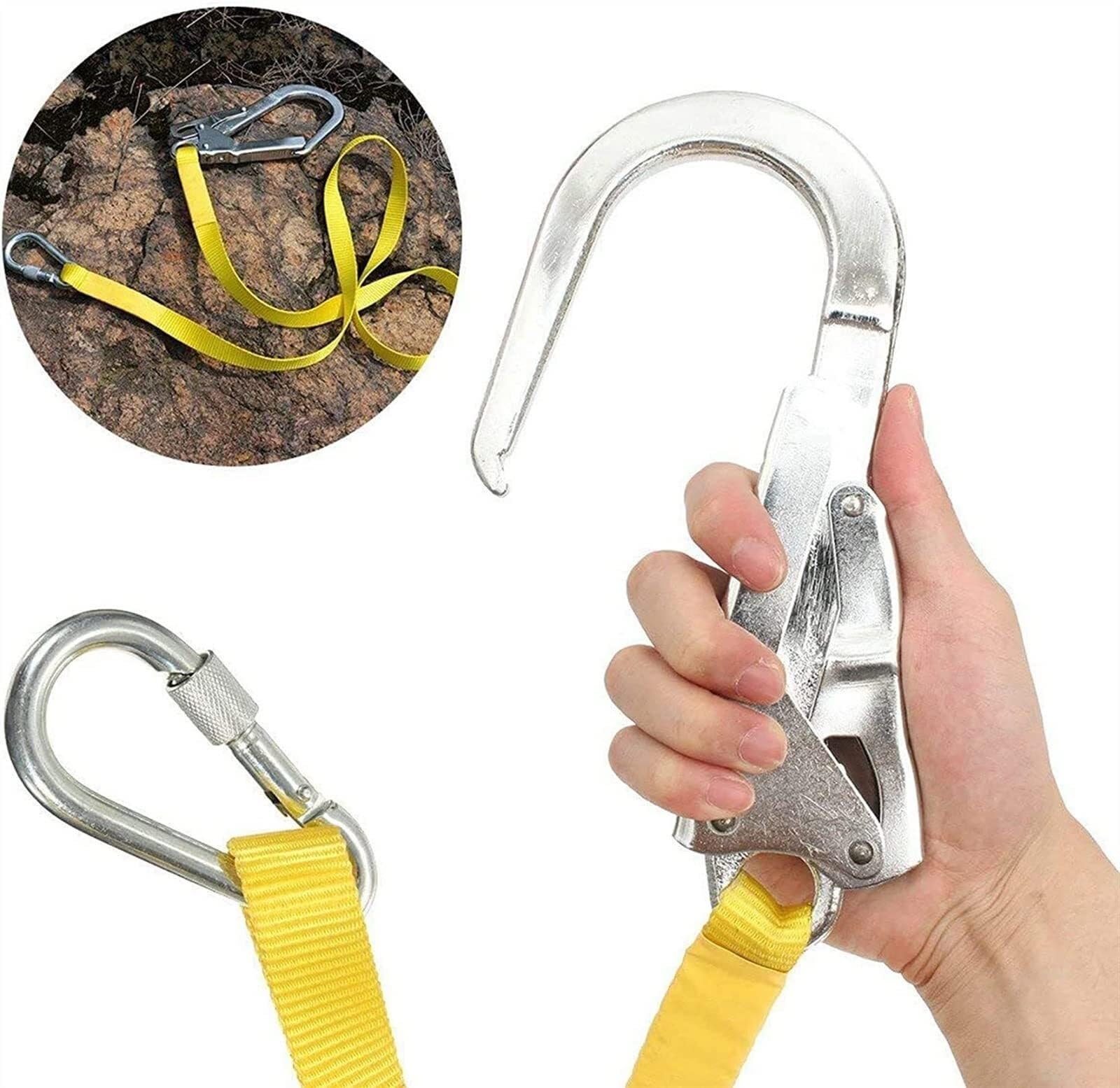 Cordón de seguridad con ganchos a presión, arnés para exteriores, cuerda de protección con mosquetón, 180 cm de longitud