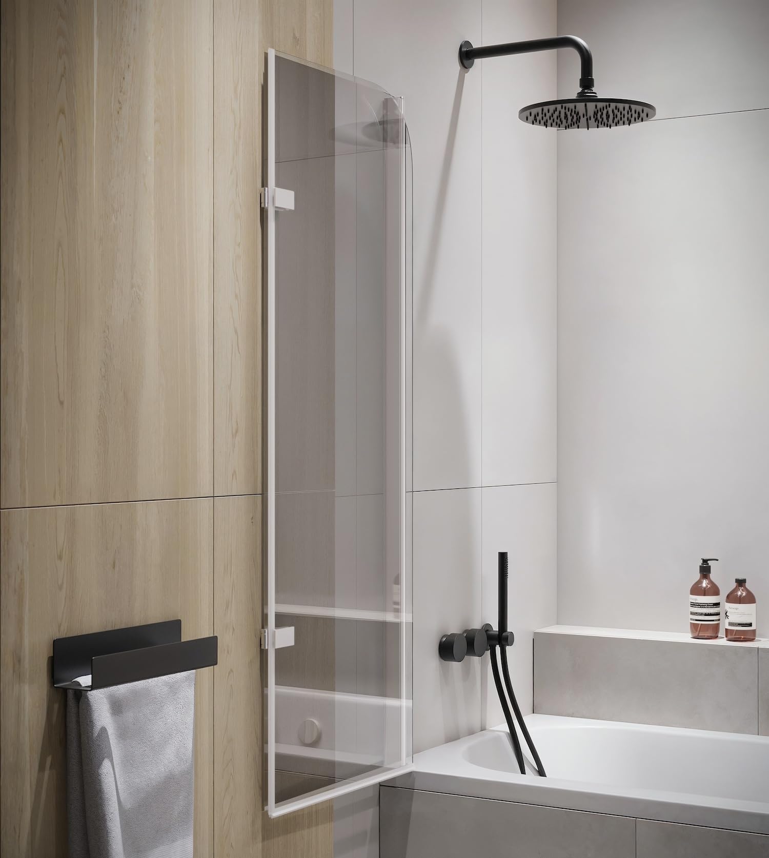 Badplaats B.V. Mampara de baño Austin 100 x 140 cm - Cromo - Mampara de baño giratoria 5 mm de Espesor - Cristal de Seguridad y antical